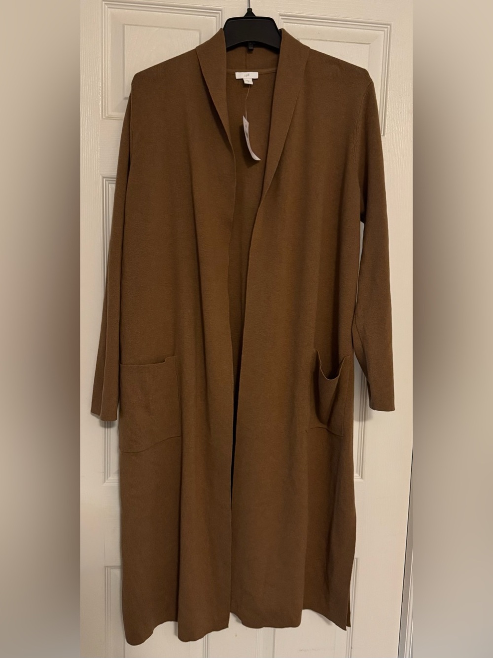 NWT J. Jill Long Open-Front Camel Cardigan